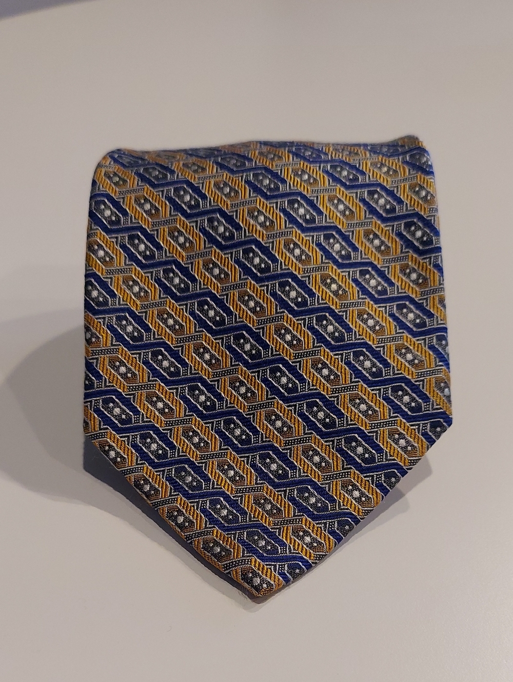 Robert Talbott Best Of Class Blue & Gold Geometric Silk Tie